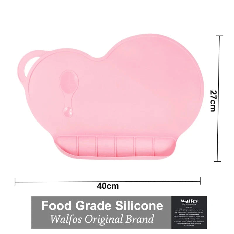 WALFOS Food Grade Silicone Baby Bib Table Mat Infant Tiny Diner Portable Placemat For Kids Baby Feeding Silicone Baby Placemat - Walfos® Kitchenware
