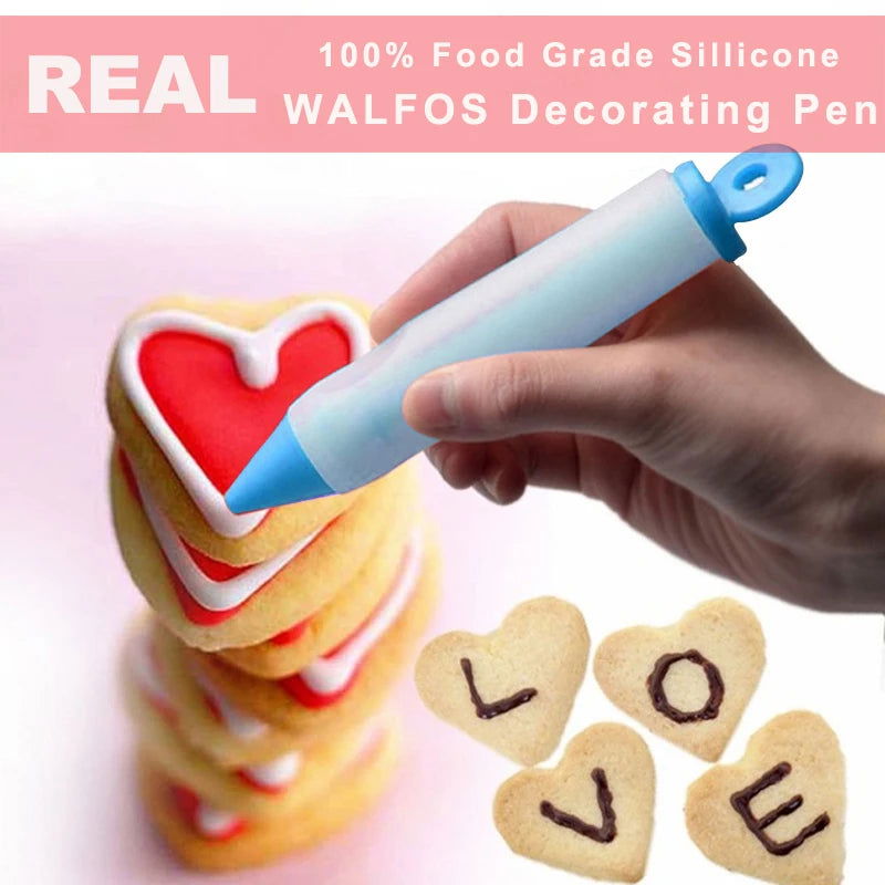 WALFOS Food Grade Silicone Cake Decorating Pen Silicone Chocolate Pen Food Writing Pen Baking Cream Color Decoration Tool - Walfos® Kitchenware