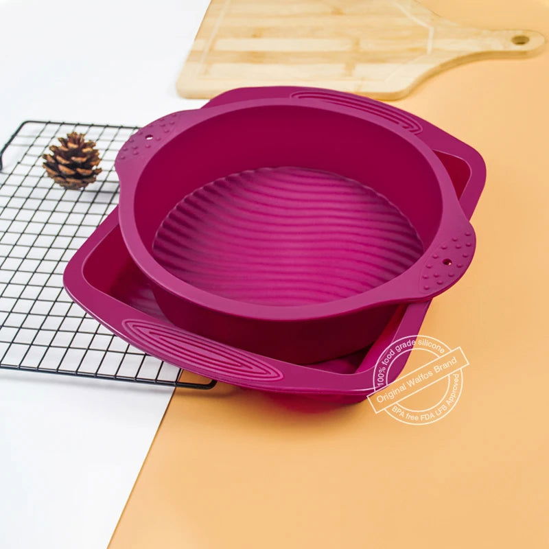 WALFOS Food Grade Silicone Cake Pan Big Size Baking Mold Butter Cake Mould Cake Pan Bread Pastry Tin  Mousse Mould - Walfos® Kitchenware