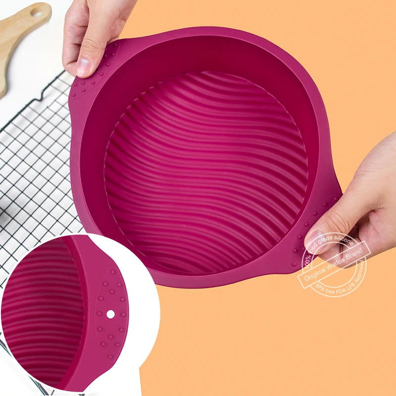 WALFOS Food Grade Silicone Cake Pan Big Size Baking Mold Butter Cake Mould Cake Pan Bread Pastry Tin  Mousse Mould - Walfos® Kitchenware