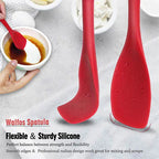 WALFOS Food Grade Silicone Cooking Spoon Essential Heat-Resistant Flexible Nonstick Silicone Baking Mixing Spoon Spatula - Walfos® Kitchenware