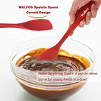 WALFOS Food Grade Silicone Cooking Spoon Essential Heat-Resistant Flexible Nonstick Silicone Baking Mixing Spoon Spatula - Walfos® Kitchenware