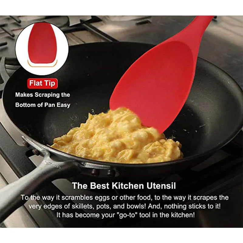 WALFOS Food Grade Silicone Cooking Spoon Essential Heat-Resistant Flexible Nonstick Silicone Baking Mixing Spoon Spatula - Walfos® Kitchenware