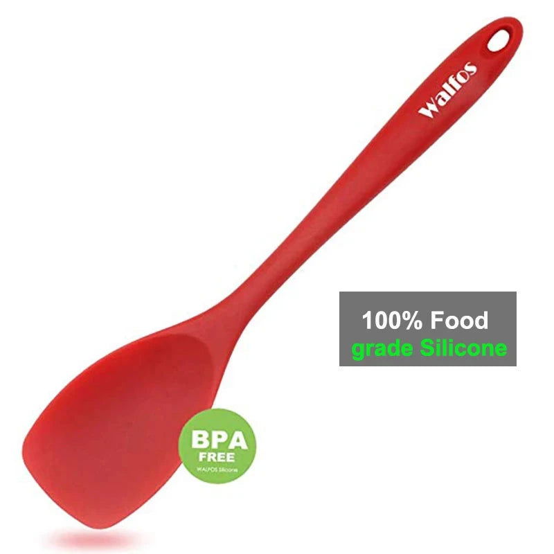 WALFOS Food Grade Silicone Cooking Spoon Essential Heat-Resistant Flexible Nonstick Silicone Baking Mixing Spoon Spatula - Walfos® Kitchenware