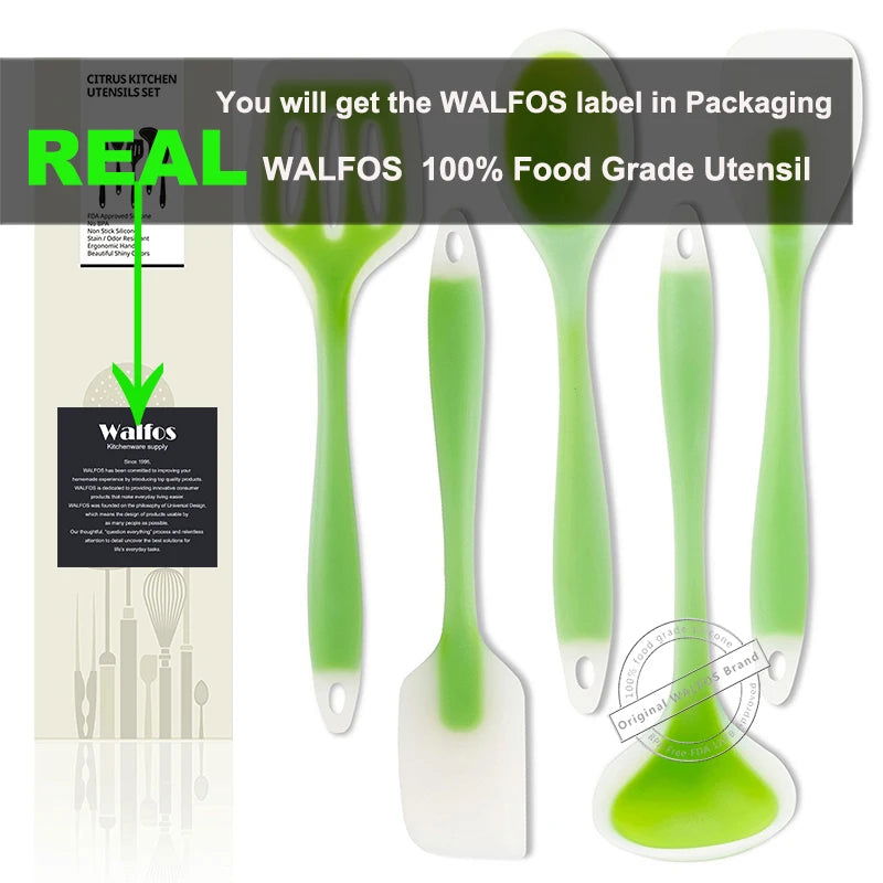 WALFOS Food Grade Silicone Cooking Tools Accessories Heat-Resistant Kitchen Utensil Set Non-Stick spatula turner ladle spoon - Walfos® Kitchenware