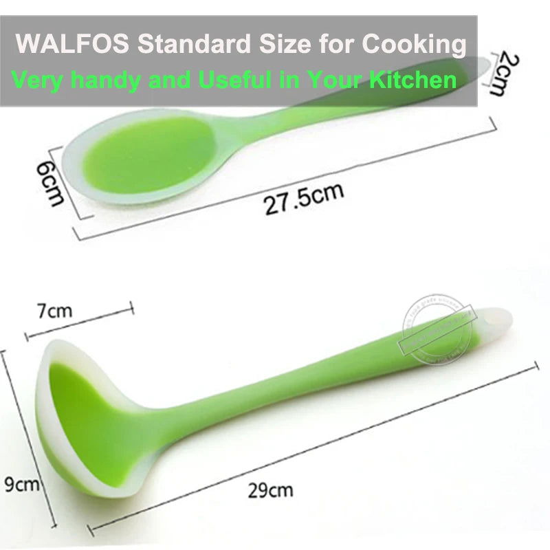 WALFOS Food Grade Silicone Cooking Tools Accessories Heat-Resistant Kitchen Utensil Set Non-Stick spatula turner ladle spoon - Walfos® Kitchenware
