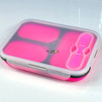 WALFOS  Food Grade Silicone Microwave 3-Compartments Bento Lunch Box Set For Kids Lunchbox Microwaveable Bento Box For Adults - Walfos® Kitchenware