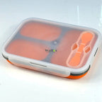 WALFOS  Food Grade Silicone Microwave 3-Compartments Bento Lunch Box Set For Kids Lunchbox Microwaveable Bento Box For Adults - Walfos® Kitchenware