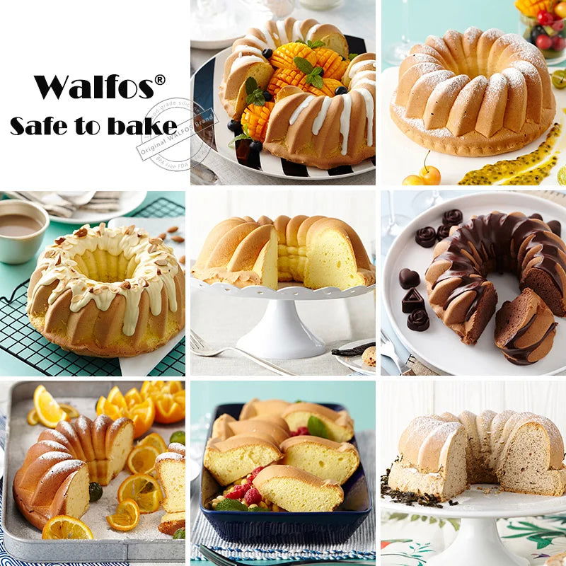 WALFOS Food Grade Silicone Mousse Mould Large Size Silicone Butter Cake Mould Bakeware Cake Pan Bread Pastry Tin Baking Mold - Walfos® Kitchenware