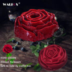 WALFOS Food Grade Silicone Rose Flower Cake Pan Baking Mold 9 Inches Mousse Cake Bread Baking Pan Pastry Mould Bakeware - Walfos® Kitchenware