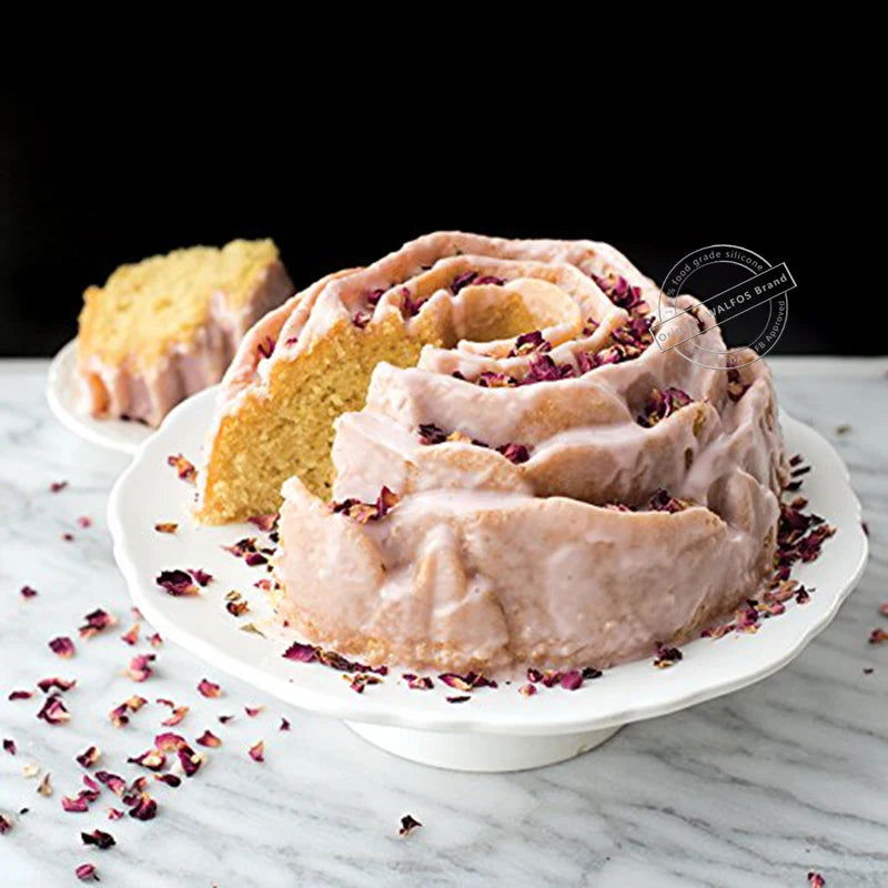 WALFOS Food Grade Silicone Rose Flower Cake Pan Baking Mold 9 Inches Mousse Cake Bread Baking Pan Pastry Mould Bakeware - Walfos® Kitchenware