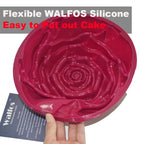 WALFOS Food Grade Silicone Rose Flower Cake Pan Baking Mold 9 Inches Mousse Cake Bread Baking Pan Pastry Mould Bakeware - Walfos® Kitchenware