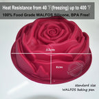 WALFOS Food Grade Silicone Rose Flower Cake Pan Baking Mold 9 Inches Mousse Cake Bread Baking Pan Pastry Mould Bakeware - Walfos® Kitchenware
