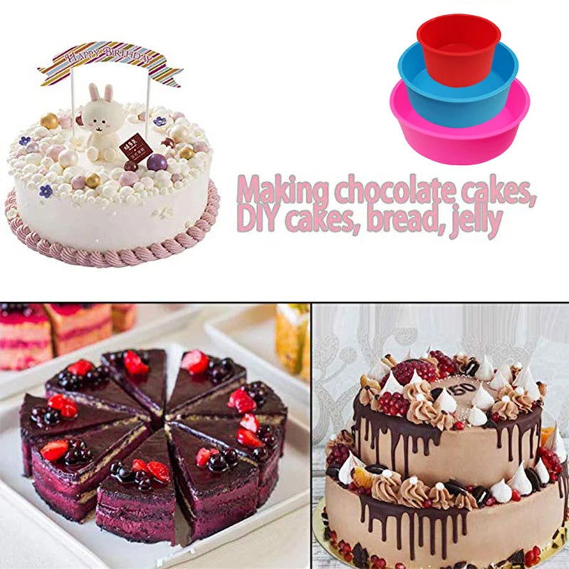 WALFOS Food Grade Silicone Round Cake Silicone Round Cake Baking Pan Cake Jelly Chocolate Mold Kitchen Baking Pastry Tools - Walfos® Kitchenware
