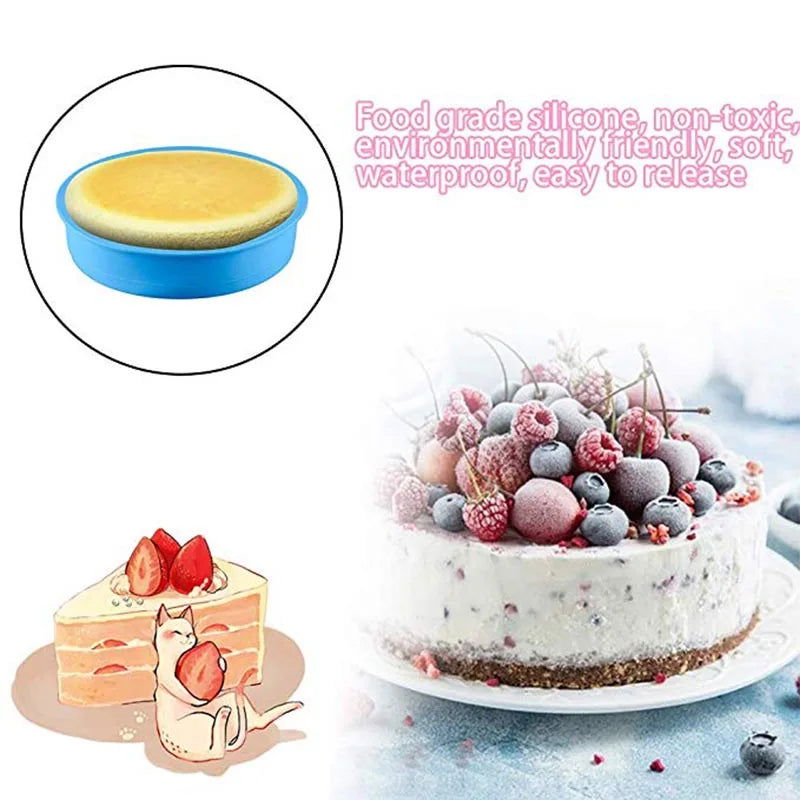 WALFOS Food Grade Silicone Round Cake Silicone Round Cake Baking Pan Cake Jelly Chocolate Mold Kitchen Baking Pastry Tools - Walfos® Kitchenware