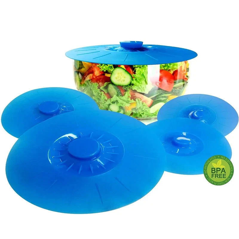 WALFOS Food Grade Silicone Silicone Bowl Lids Heat Resistant Microwave Cover Seal Reusable Suction Seal Covers for Bowls Plate - Walfos® Kitchenware