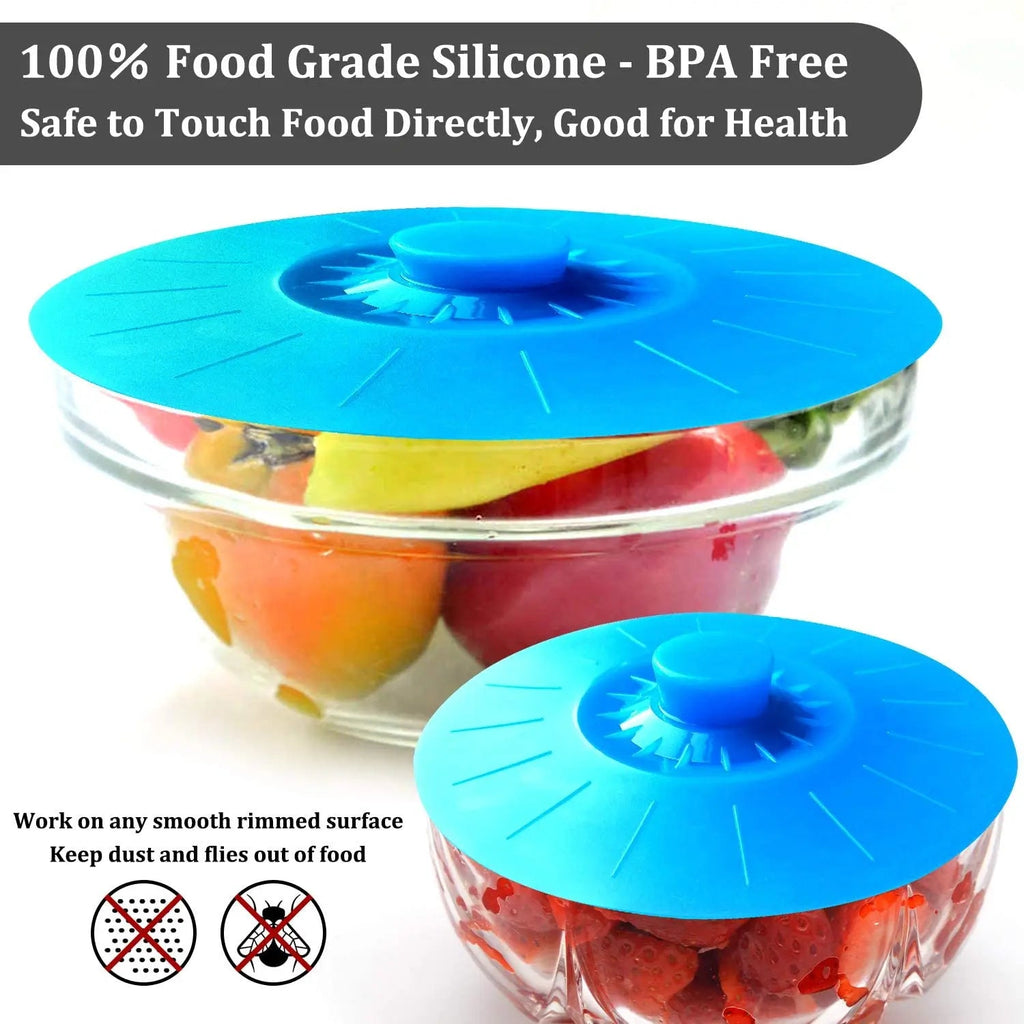 WALFOS Food Grade Silicone Silicone Bowl Lids Heat Resistant Microwave Cover Seal Reusable Suction Seal Covers for Bowls Plate - Walfos® Kitchenware