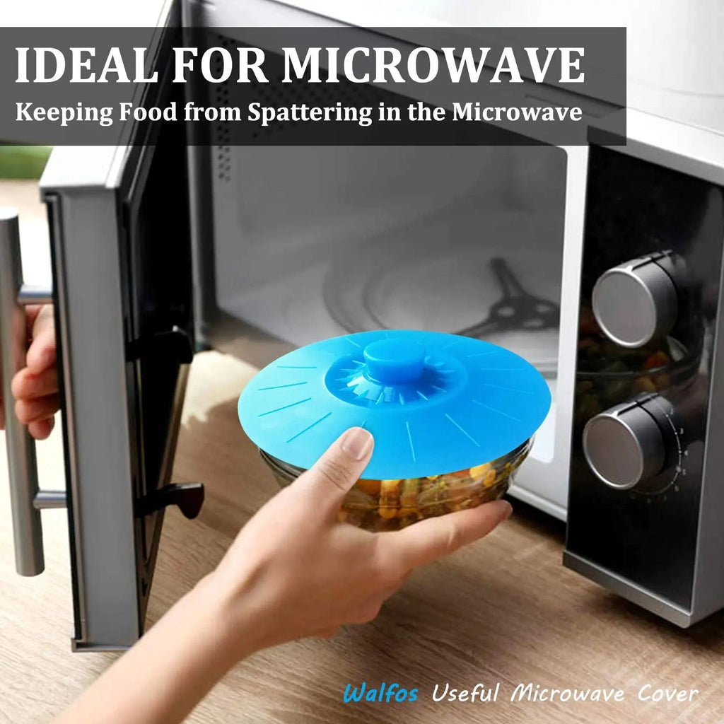 WALFOS Food Grade Silicone Silicone Bowl Lids Heat Resistant Microwave Cover Seal Reusable Suction Seal Covers for Bowls Plate - Walfos® Kitchenware