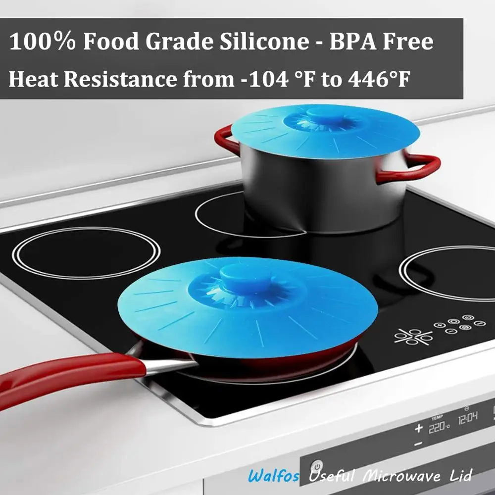 WALFOS Food Grade Silicone Silicone Bowl Lids Heat Resistant Microwave Cover Seal Reusable Suction Seal Covers for Bowls Plate - Walfos® Kitchenware