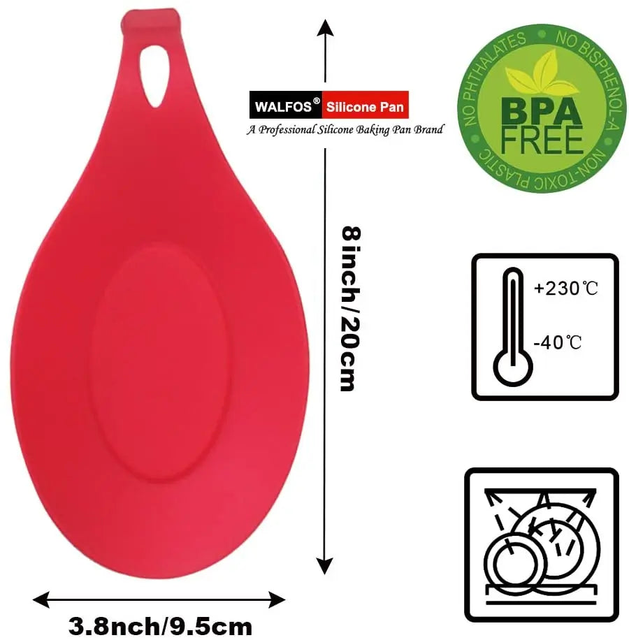 WALFOS Food Grade Silicone Spoon Rest Utensil Spatula Holder Heat Resistant Kitchen Tool - Walfos® Kitchenware