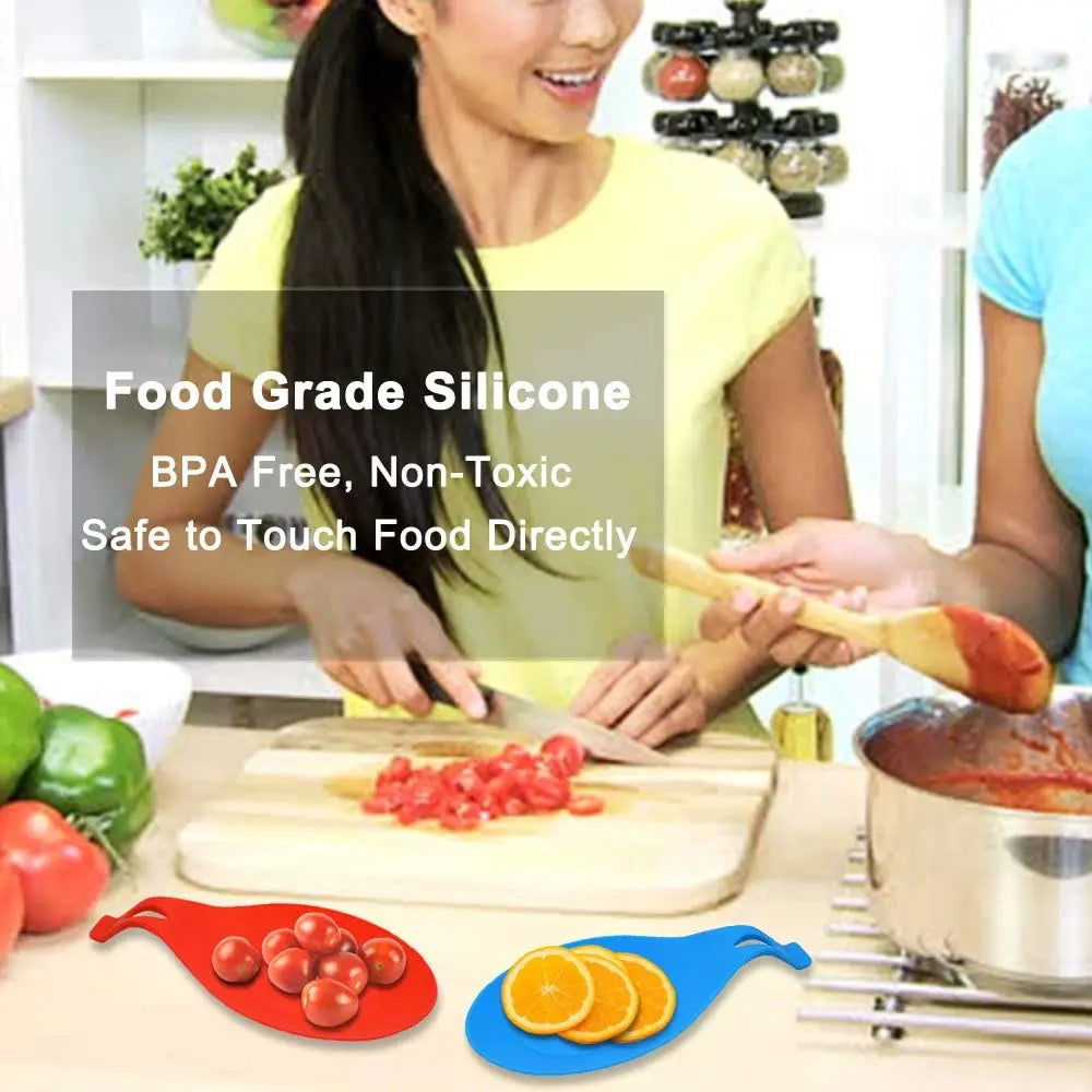 WALFOS Food Grade Silicone Spoon Rest Utensil Spatula Holder Heat Resistant Kitchen Tool - Walfos® Kitchenware