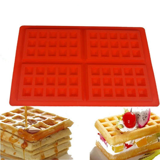 WALFOS Food Grade Silicone Waffle Mould Cake Pan Chocolate Pan Fondant Mold for Cake Decorating Baking Dessert Maker - Walfos® Kitchenware