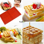 WALFOS Food Grade Silicone Waffle Mould Cake Pan Chocolate Pan Fondant Mold for Cake Decorating Baking Dessert Maker - Walfos® Kitchenware
