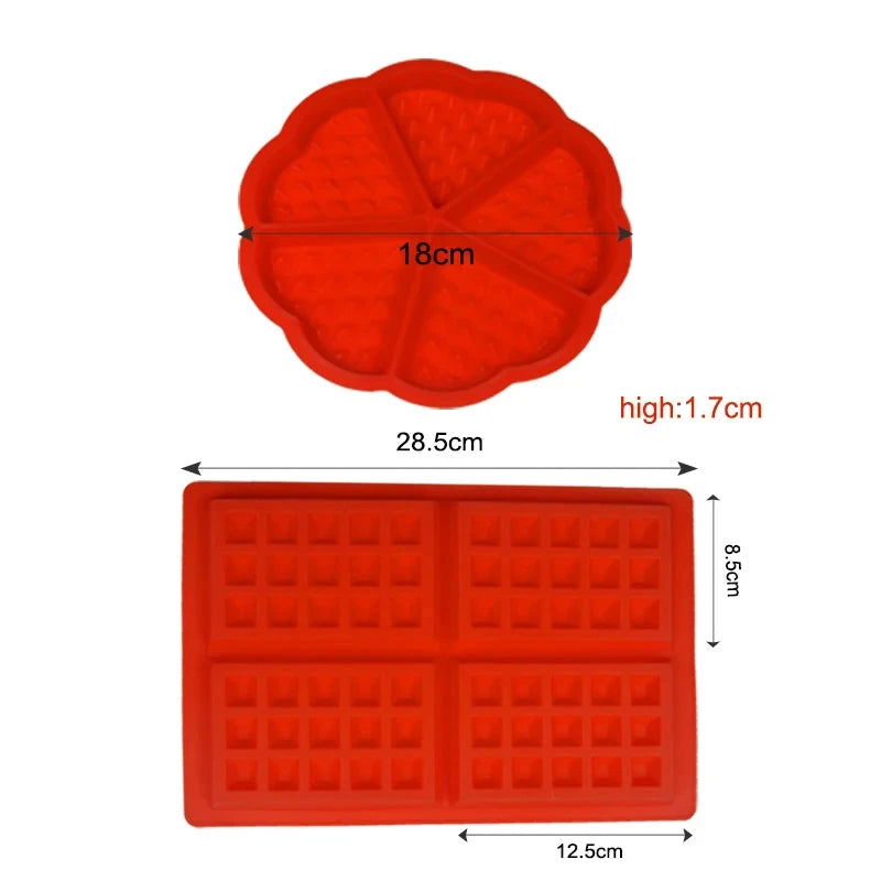 WALFOS Food Grade Silicone Waffle Mould Cake Pan Chocolate Pan Fondant Mold for Cake Decorating Baking Dessert Maker - Walfos® Kitchenware