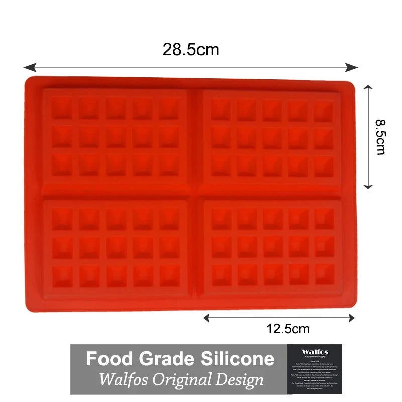 WALFOS Food Grade Silicone Waffle Mould Cake Pan Chocolate Pan Fondant Mold for Cake Decorating Baking Dessert Maker - Walfos® Kitchenware