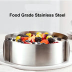 WALFOS Food Grade Stainless Steel Adjustable Cake Pan Retractable Circle Mousse Ring Mould Baking Tool Set Cake Mold Bakeware - Walfos® Kitchenware