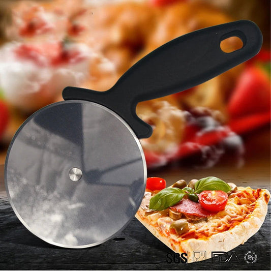 WALFOS Food Grade Stainless Steel Pizza Cutter Round Shape Pizza Wheels Cutters Cake Bread Round Knife Cutter Pizza Tools - Walfos® Kitchenware