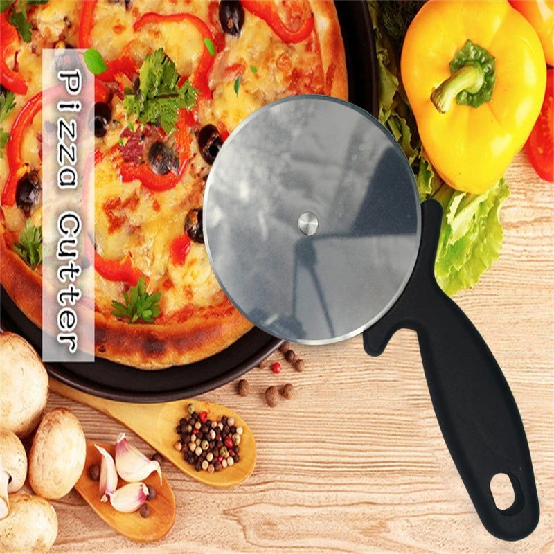 WALFOS Food Grade Stainless Steel Pizza Cutter Round Shape Pizza Wheels Cutters Cake Bread Round Knife Cutter Pizza Tools - Walfos® Kitchenware