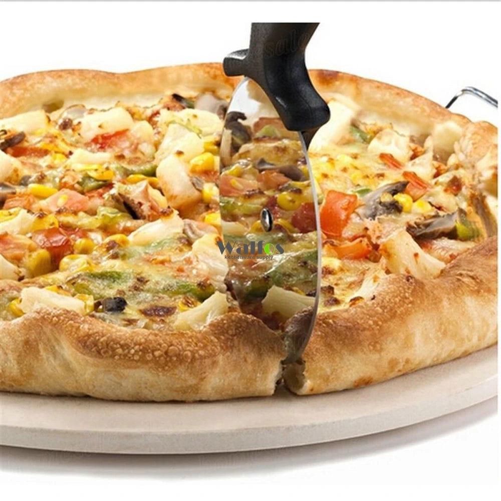 WALFOS Food Grade Stainless Steel Pizza Cutter Round Shape Pizza Wheels Cutters Cake Bread Round Knife Cutter Pizza Tools - Walfos® Kitchenware