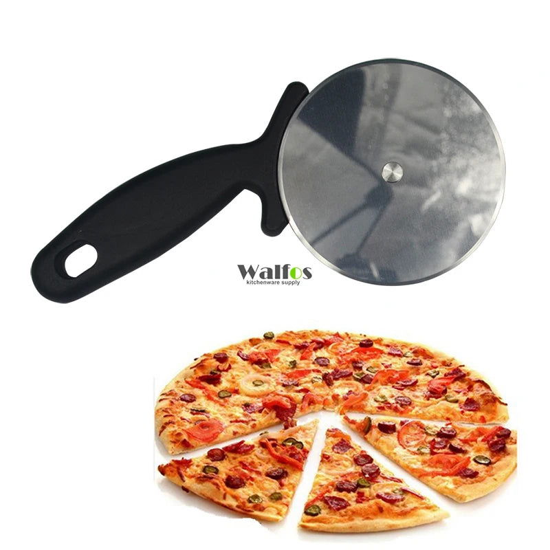 WALFOS Food Grade Stainless Steel Pizza Cutter Round Shape Pizza Wheels Cutters Cake Bread Round Knife Cutter Pizza Tools - Walfos® Kitchenware