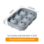 WALFOS Food grade silicone ice cube mold large icecube square with lid frozen ice grid ice hockey ball frozen beverage whiskey ice mold - Walfos® Kitchenware