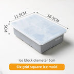 WALFOS Food grade silicone ice cube mold large icecube square with lid frozen ice grid ice hockey ball frozen beverage whiskey ice mold - Walfos® Kitchenware