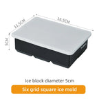WALFOS Food grade silicone ice cube mold large icecube square with lid frozen ice grid ice hockey ball frozen beverage whiskey ice mold - Walfos® Kitchenware