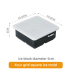 WALFOS Food grade silicone ice cube mold large icecube square with lid frozen ice grid ice hockey ball frozen beverage whiskey ice mold - Walfos® Kitchenware