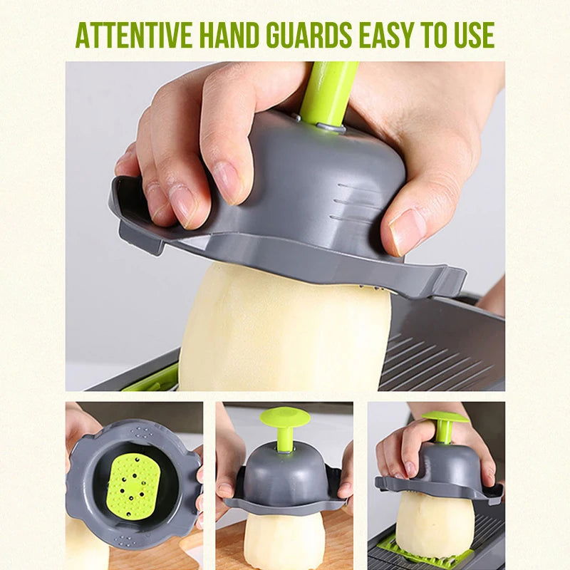 WALFOS Grater Household green multi-functional vegetable cutter Fruit potato peeling Carrot grater Kitchen accessories Basket - Walfos® Kitchenware