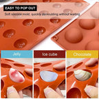WALFOS Half Ball Sphere Silicone Mold Round Cake Chocolate Pastry Bakeware Stencil Pudding Jello Soap Bread Candy Baking Moulds - Walfos® Kitchenware