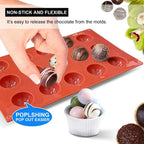 WALFOS Half Ball Sphere Silicone Mold Round Cake Chocolate Pastry Bakeware Stencil Pudding Jello Soap Bread Candy Baking Moulds - Walfos® Kitchenware