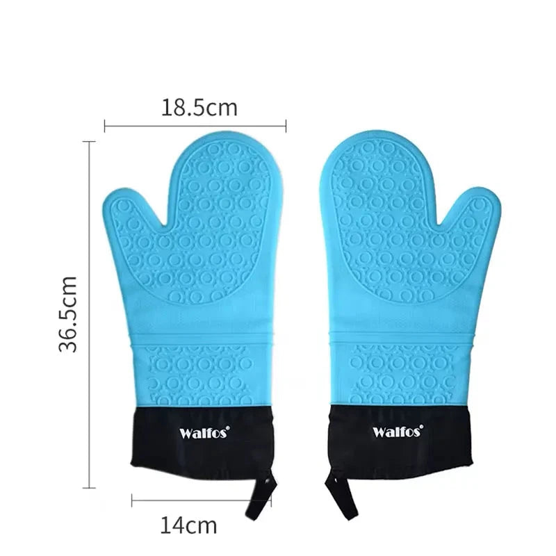 WALFOS  Heat Resistant Silicon BBQ Glove Microwave Oven Baking Mitt Gloves with anti-scald protection Kitchen Baking Tools - Walfos® Kitchenware