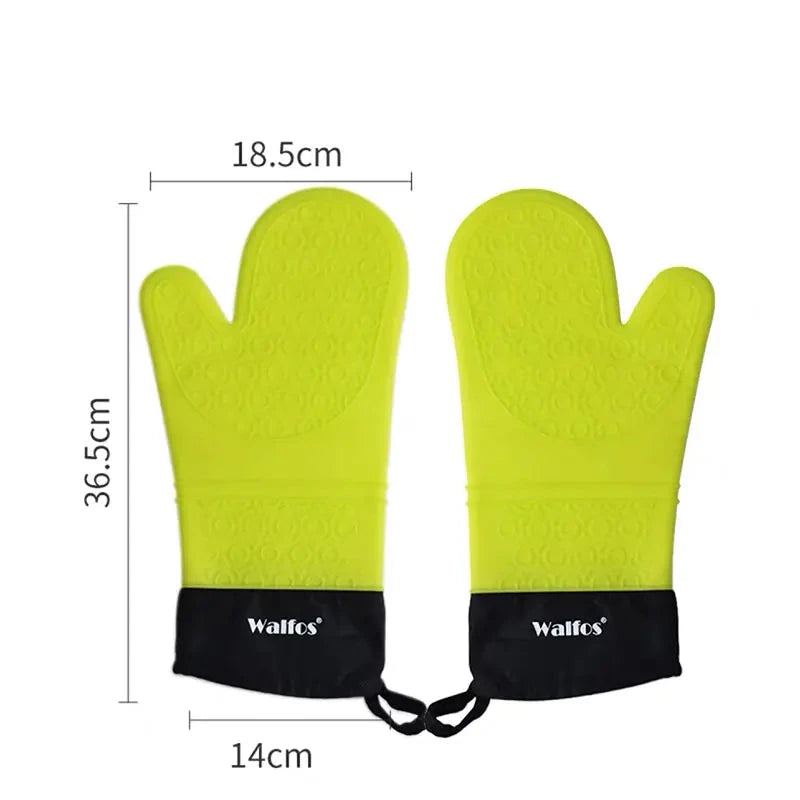 WALFOS  Heat Resistant Silicon BBQ Glove Microwave Oven Baking Mitt Gloves with anti-scald protection Kitchen Baking Tools - Walfos® Kitchenware