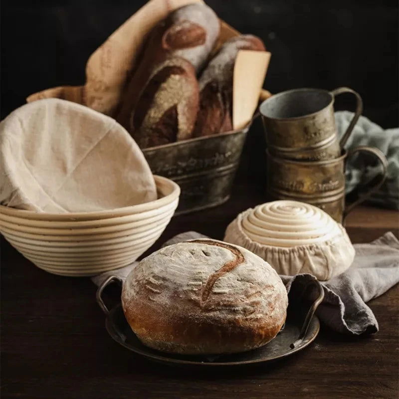 8 Inch Round Bread Proofing Basket - Rattan, Non-Stick, For Artisan Bread Baking & Dough Rising