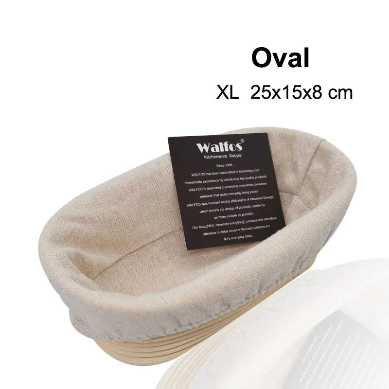WALFOS  Natural Rattan Fermentation Wicker Basket Dough Basket Baguette French Bread Basket Mass Proofing Baskets Banneton - Walfos® Kitchenware
