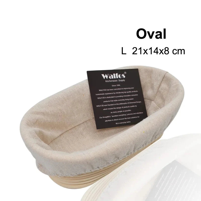 WALFOS  Natural Rattan Fermentation Wicker Basket Dough Basket Baguette French Bread Basket Mass Proofing Baskets Banneton - Walfos® Kitchenware