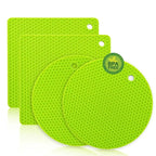 WALFOS  Silicone Pot Holders Heat-Resistant Mats Silicone Trivet Mats for Hot Pan Tables Countertops Spoon Rest Mat Green - Walfos® Kitchenware