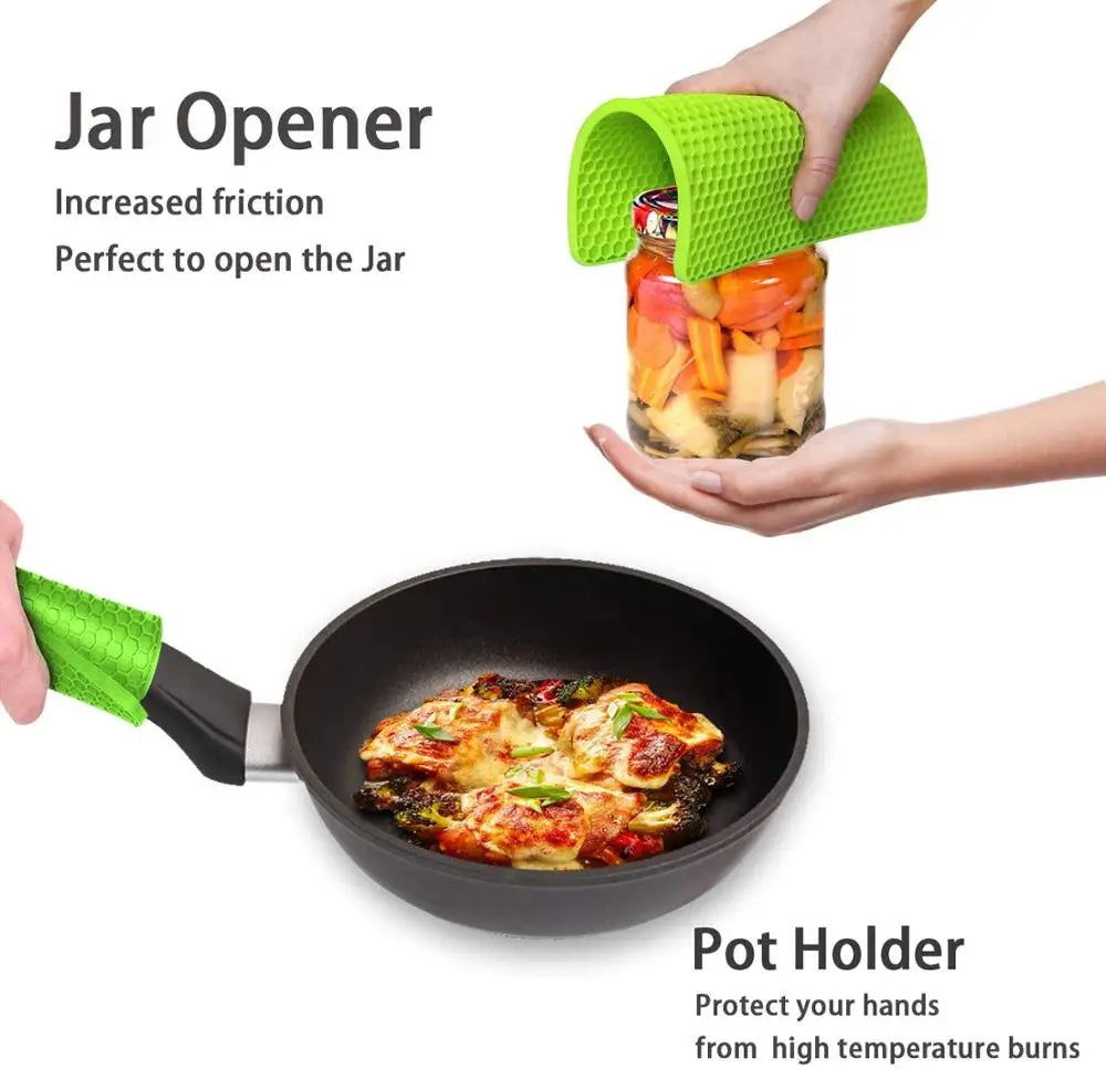 WALFOS  Silicone Pot Holders Heat-Resistant Mats Silicone Trivet Mats for Hot Pan Tables Countertops Spoon Rest Mat Green - Walfos® Kitchenware