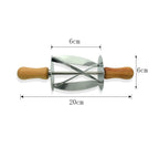 WALFOS  Stainless Steel Rolling Cutter for Making Croissant Bread Wheel Dough Pastry Knife Wooden Handle Baking Kitchen Knife - Walfos® Kitchenware