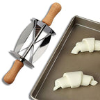 WALFOS  Stainless Steel Rolling Cutter for Making Croissant Bread Wheel Dough Pastry Knife Wooden Handle Baking Kitchen Knife - Walfos® Kitchenware